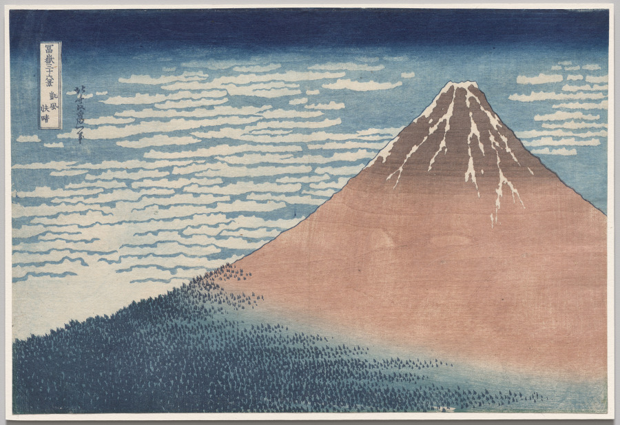 葛饰北斋《凯风快晴》版画,CC0馆藏